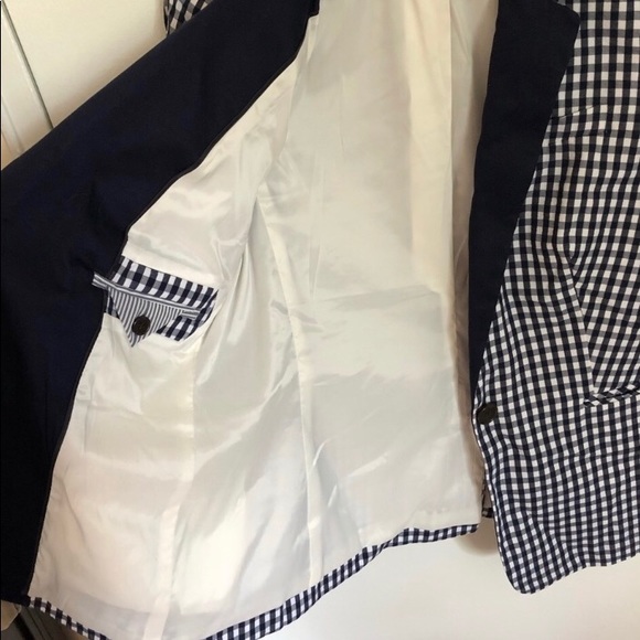 Jcrew gingham navy blazer - Picture 3 of 5